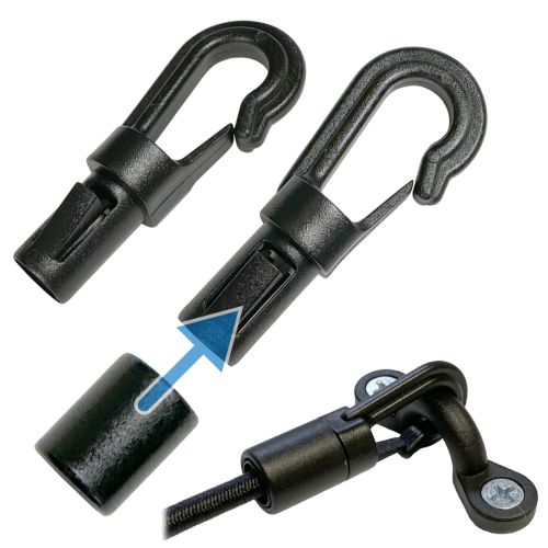 1/4" • Bungee Cord Hook/With Locking Tongue