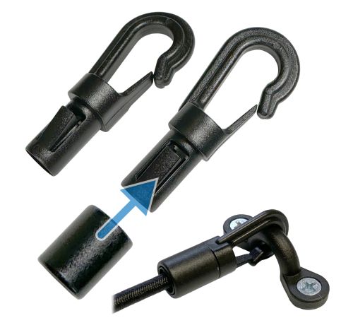 1/4" • Bungee Cord Hook/With Locking Tongue