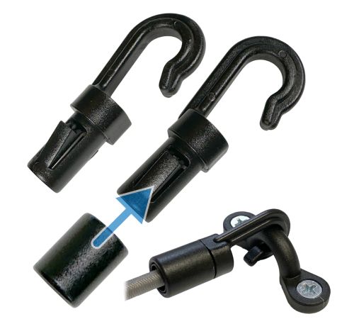 1/4" • Bungee Cord Hook/No Locking Tongue